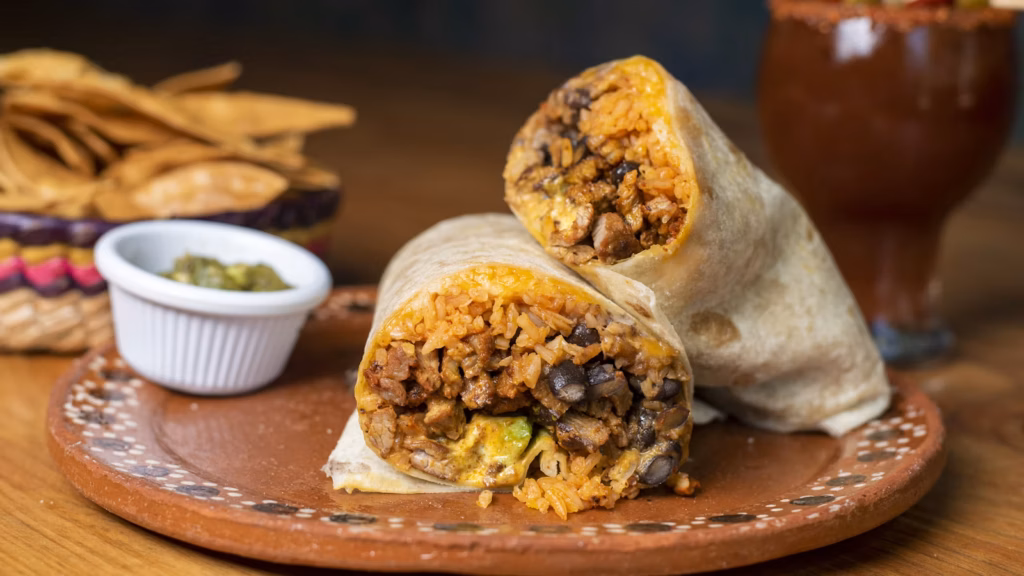 Burrito casero de carne y frijoles