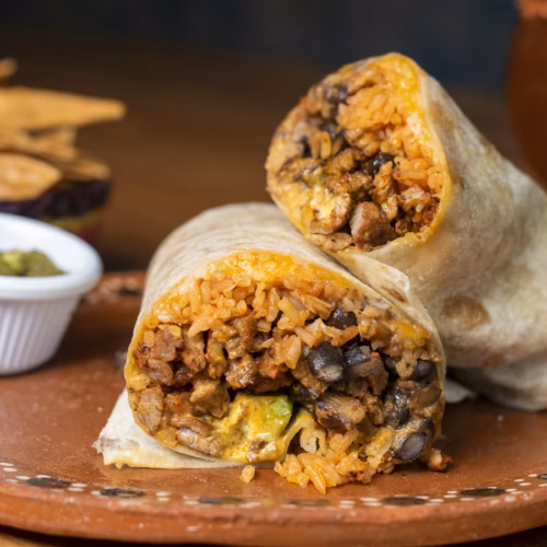 Burrito casero de carne y frijoles