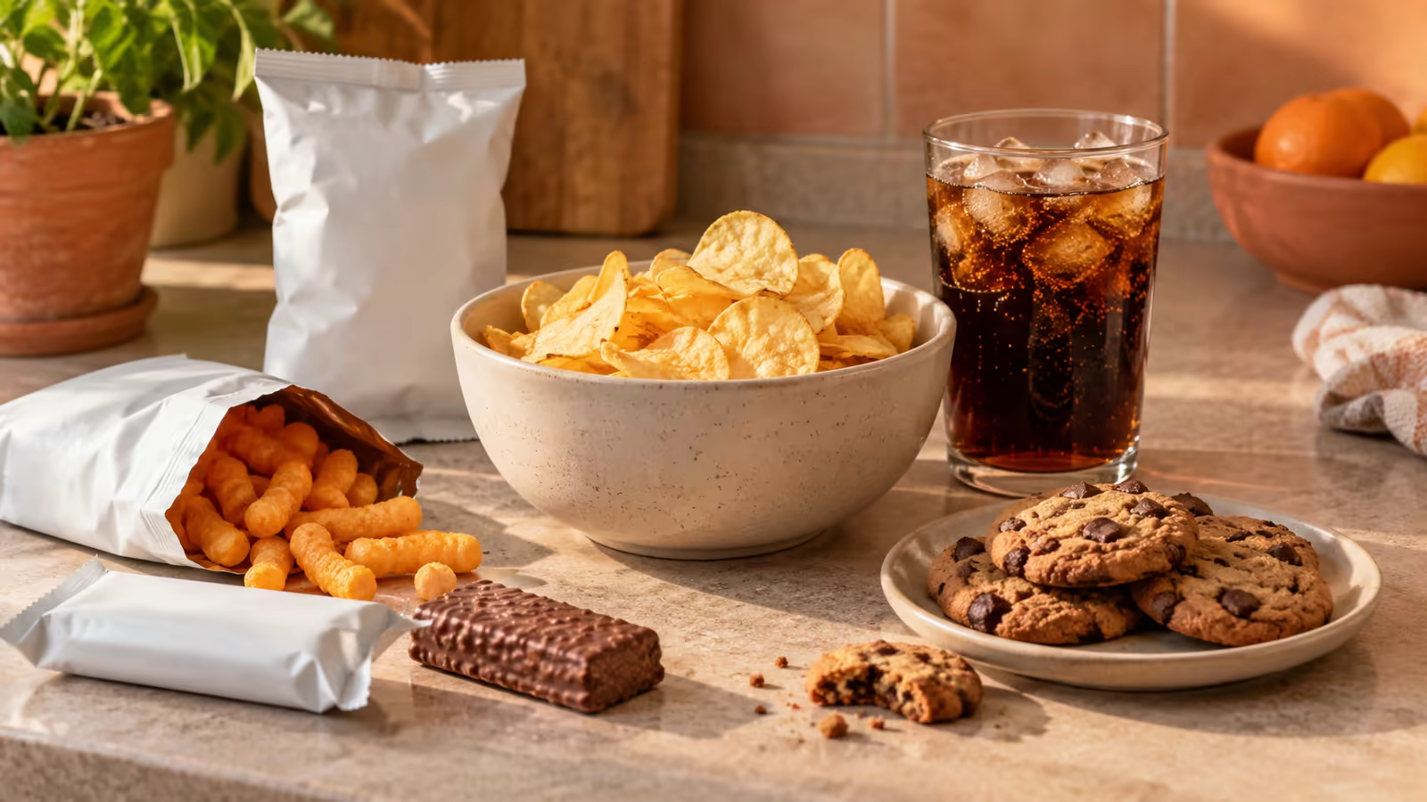 Comida chatarra y botanas ultraprocesadas