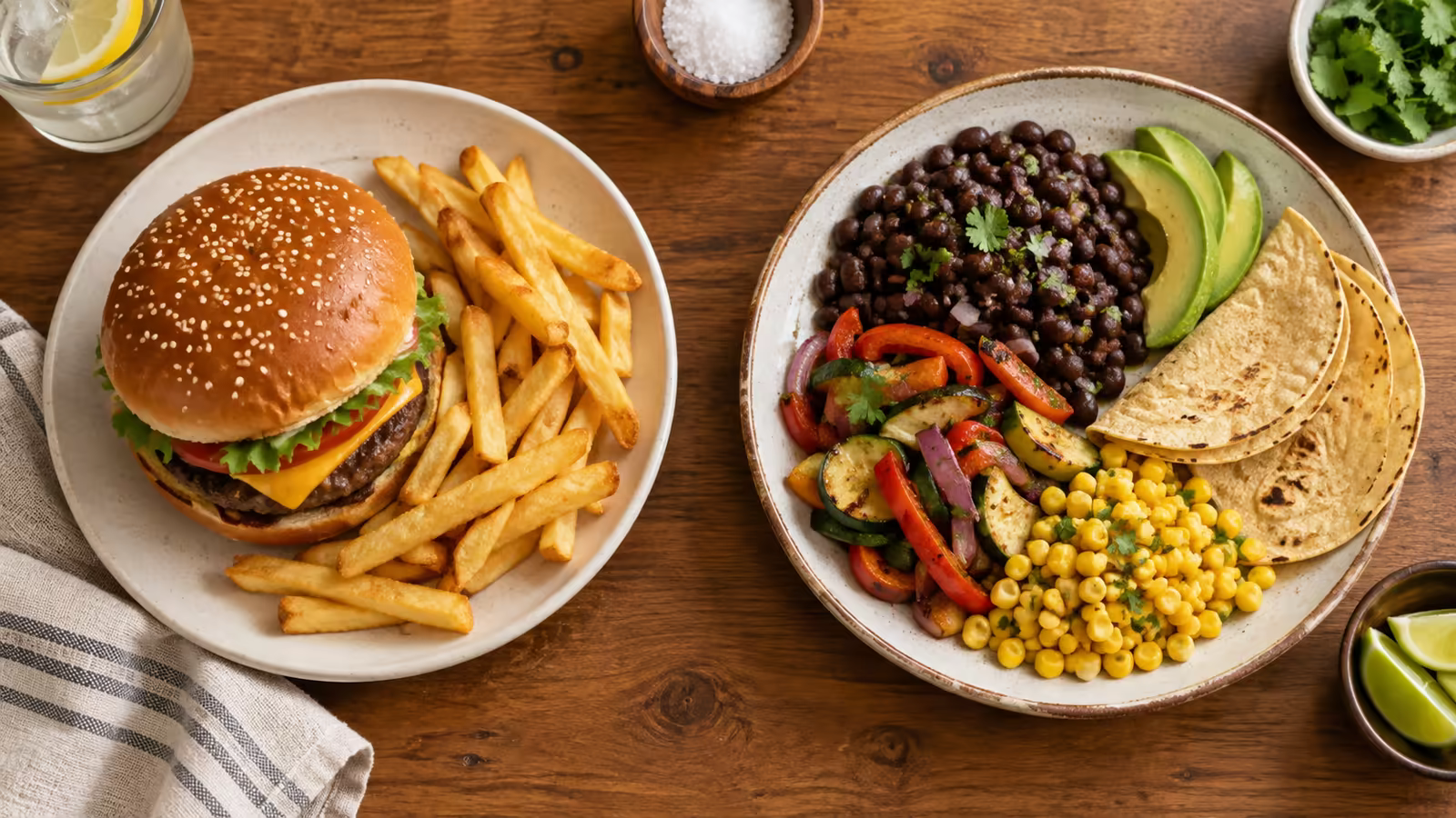 Comida chatarra y comida casera