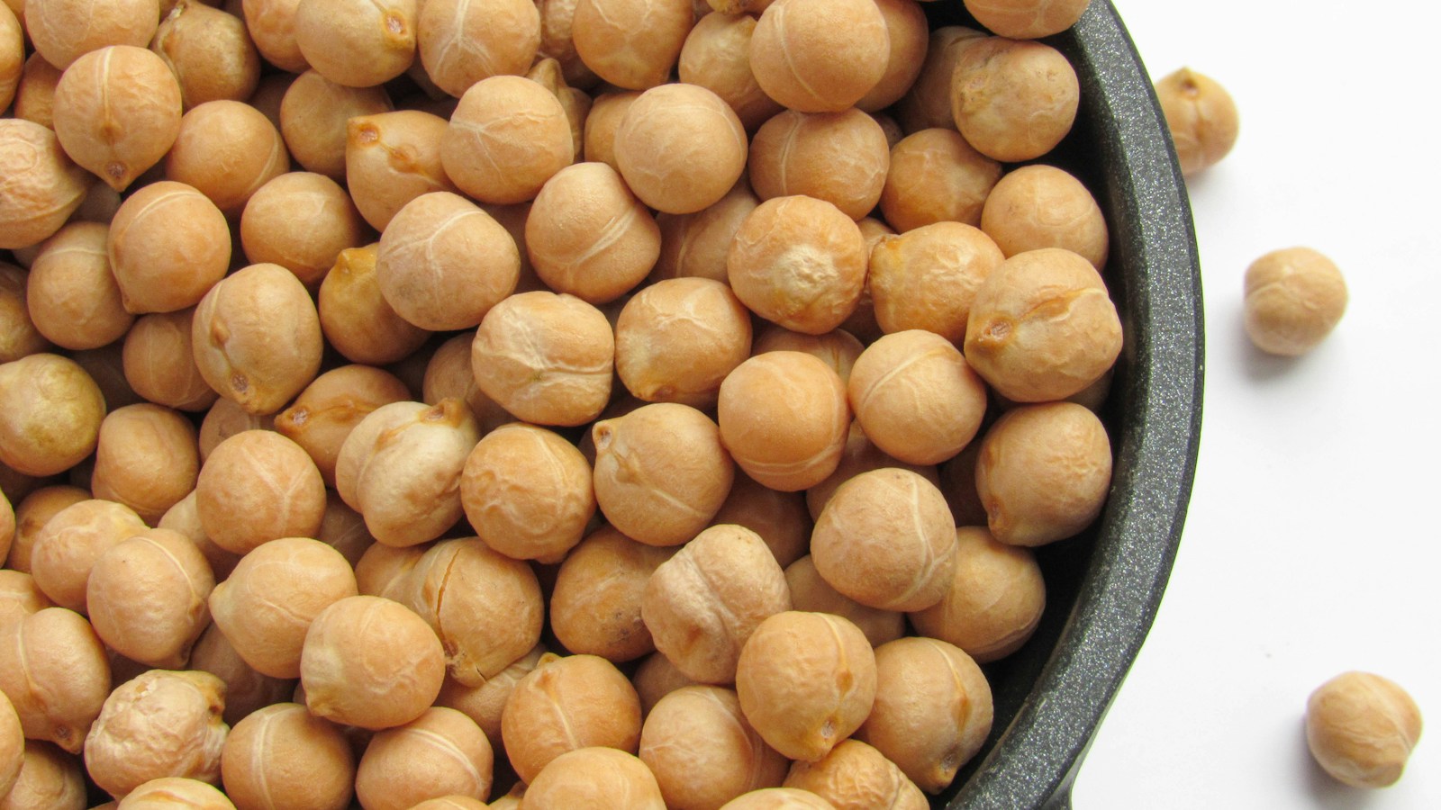 Garbanzos cocidos y escurridos para ensalada de garbanzos