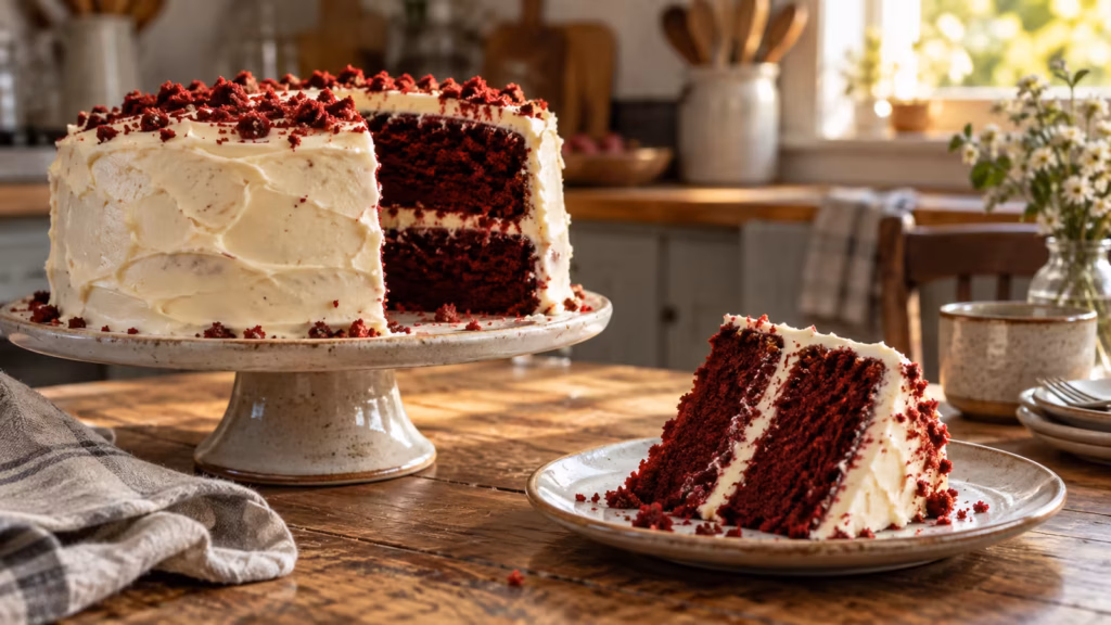 Pastel red velvet casero