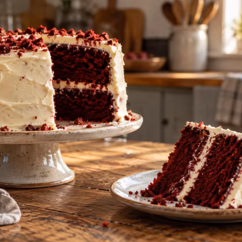 Pastel red velvet casero
