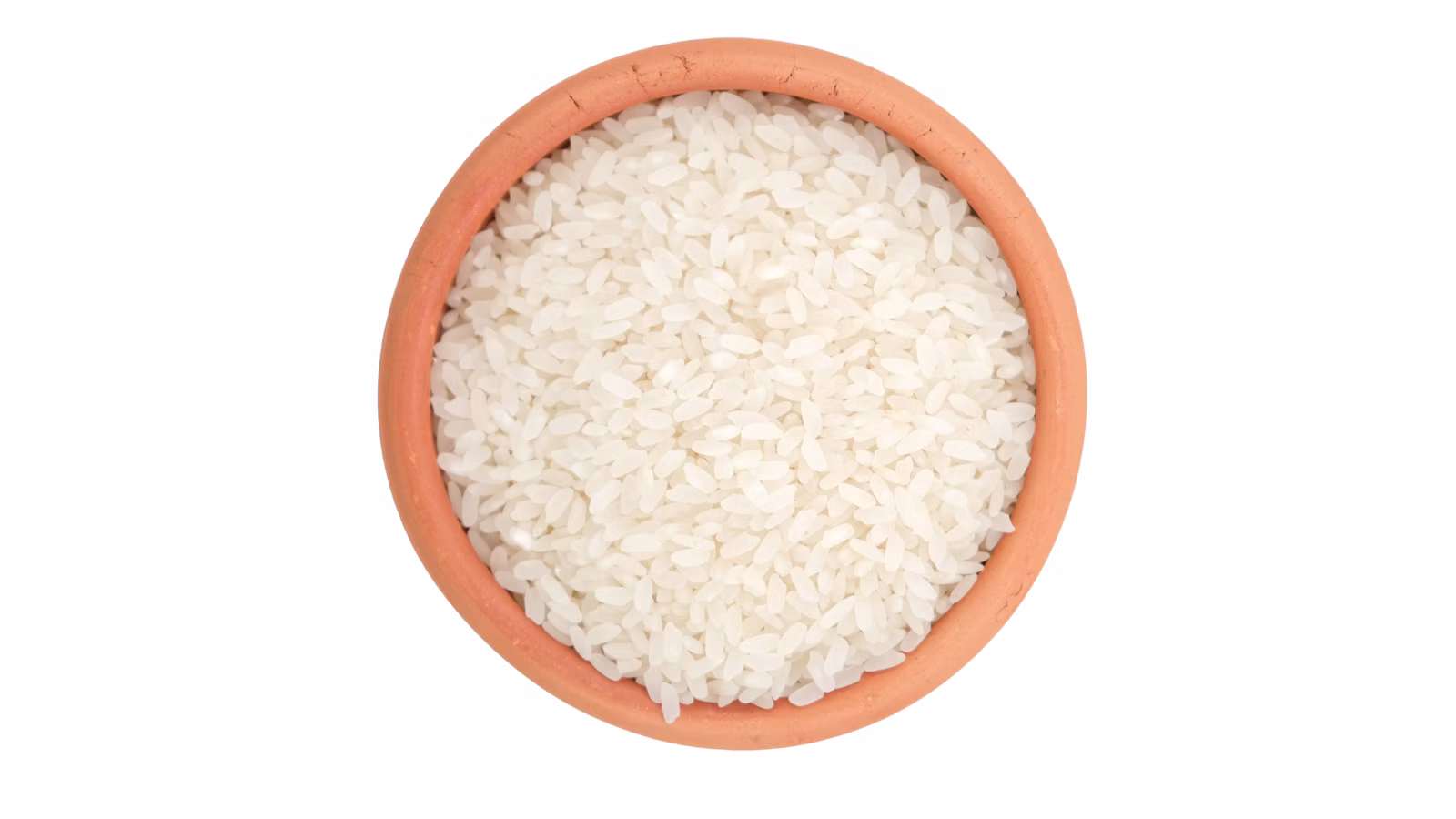 Tazón de arroz blanco listo para acompañar la comida