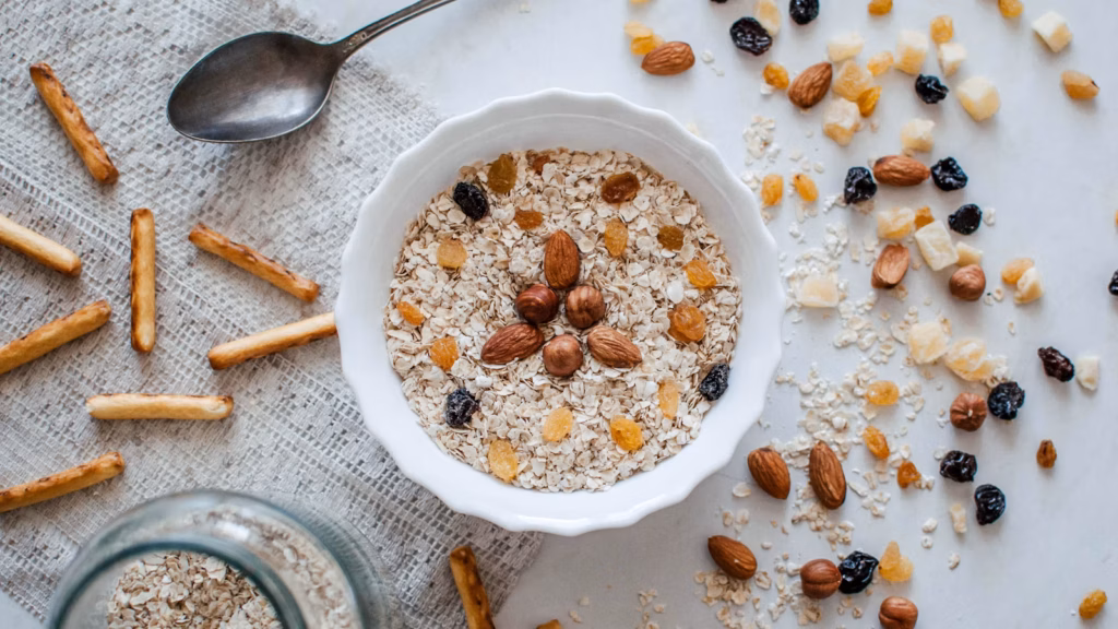 Tazón de cereales y frutos secos
